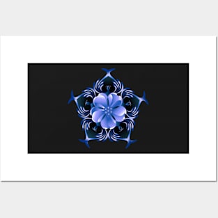 Unique Blue Flower Posters and Art